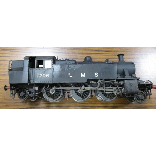 297 - O gauge kit built LMS 2-6-2 Industrial steam locomotive 1206 generally excellent in incorrect box. (... 