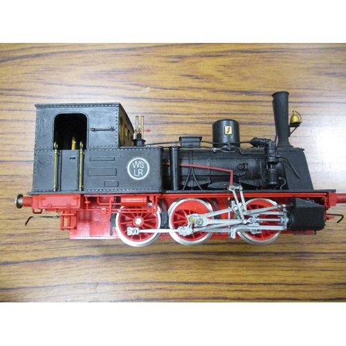 300 - O gauge kit built WSLR 0-6-0 black/red tank locomotive generally excellent in Biller Bahn box. (½B)