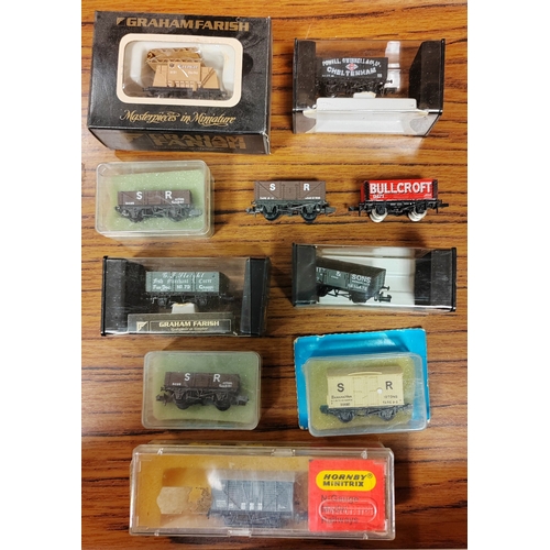 311 - Graham Farish. Collection generally very good to mint with locomotive No.1507, 34066, coaches, wagon... 