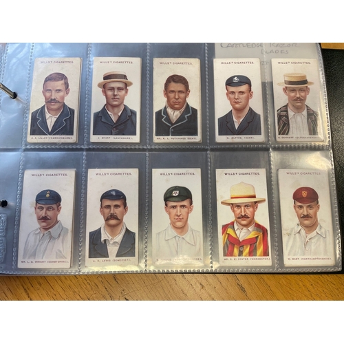 32 - Collection of Cricket sets in an album with Ogdens Cricket 1926 (x2), Players 1926 Cricketers Carica... 