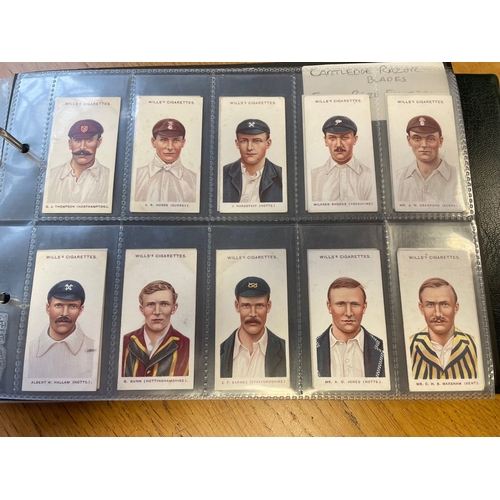 32 - Collection of Cricket sets in an album with Ogdens Cricket 1926 (x2), Players 1926 Cricketers Carica... 