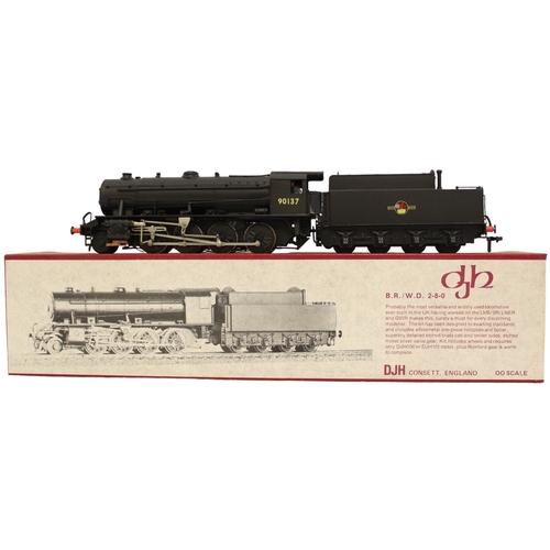 338 - DJH. OO gauge kit built BR/WD Austerity Class 4-8-0 BR 90137 black K38 locomotive and tender, near m... 