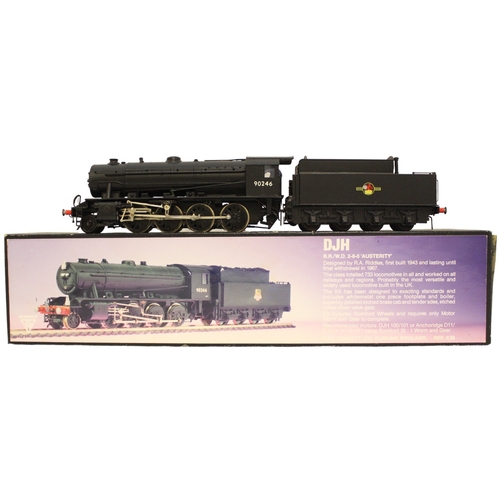 339 - DJH. OO gauge kit built BR/WD Austerity Class 4-8-0 BR 90246 black K38 locomotive and tender, near m... 