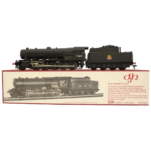 340 - DJH. OO gauge kit built WD Austerity Class 4-8-0 BR 73651 'Gordon' black K39 locomotive and tender, ... 