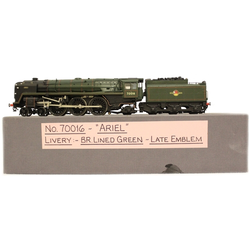 345 - DJH. OO gauge kit built BR Standard Class 7 4-6-2 BR 70016 'Ariel' lined green K41 locomotive and te... 