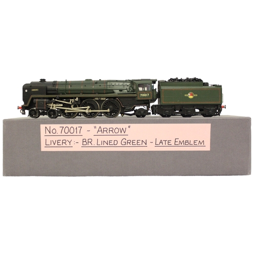 346 - DJH. OO gauge kit built BR Standard Class 7 4-6-2 BR 70017 'Arrow' lined green K41 locomotive and te... 