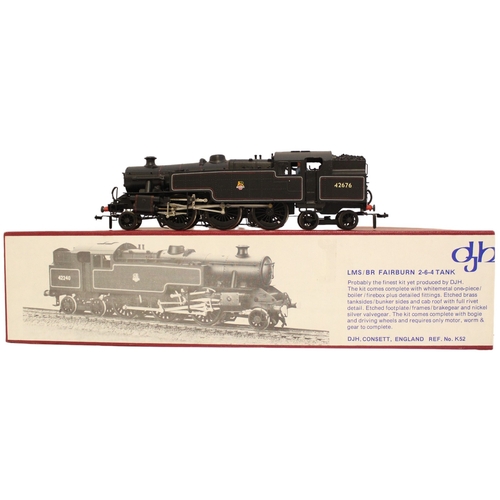 353 - DJH. OO gauge kit built LMS/BR Fairburn 2-6-4T BR 42676 lined black K52 locomotive, near mint in exc... 