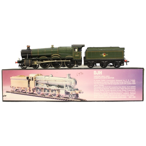 356 - DJH. OO gauge kit built Hall Class 4-6-0 BR 6923 'Croxteth Hall' lined green K56 locomotive and tend... 