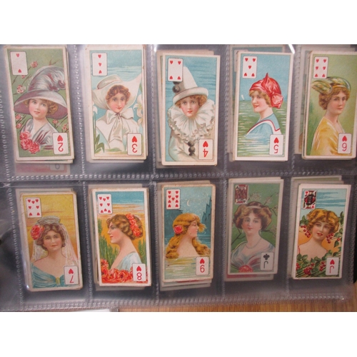 67 - Wills. Scissors. Collection in album with complete sets including, Actresses (mauve, orange, red), B... 