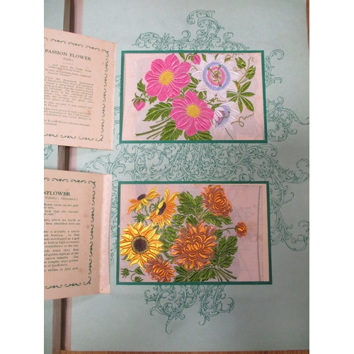 73 - Wix. Three Kensitas silk flower paper slot in albums with standard size, Large and postcard sizes, g... 