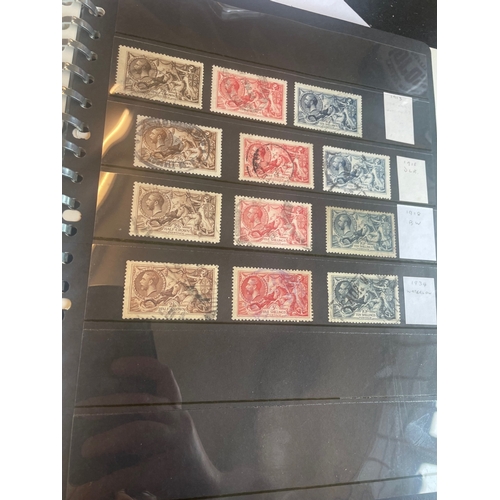 A Used QV-QEII Coln In A Binder With Range Of Perfins, Seahorses Incl ...