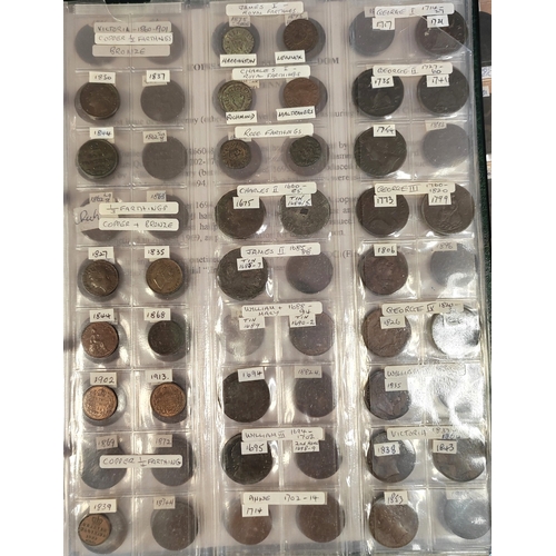 287 - Collection of pennies, half pennies and farthings, fractional farthings etc, generally fair to fine ... 