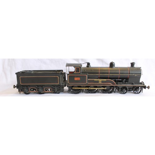 295 - O gauge very good to excellent unboxed 4-6-0 locomotive and tender black experimental class 