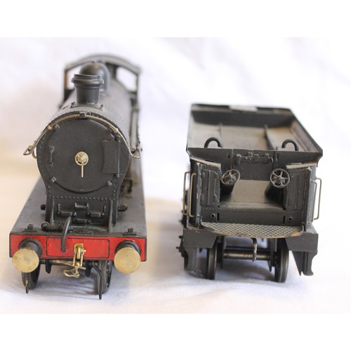 295 - O gauge very good to excellent unboxed 4-6-0 locomotive and tender black experimental class 