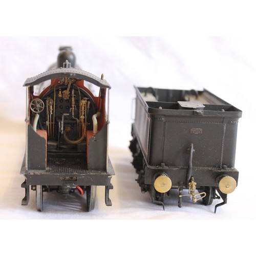 295 - O gauge very good to excellent unboxed 4-6-0 locomotive and tender black experimental class 