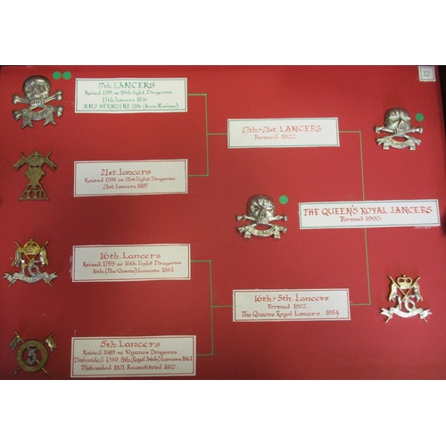 138 - Collection of cap badges (102) mounted on cards with descriptions in lift out trays in purpose built... 