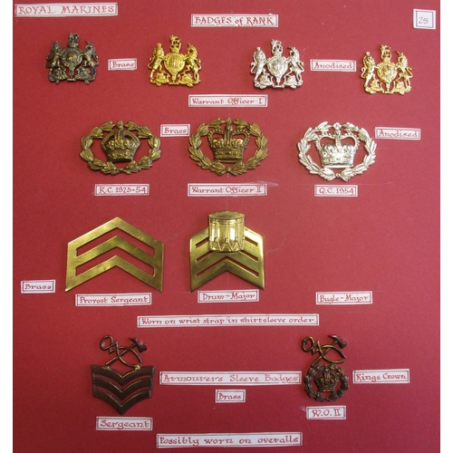 147 - Royal Marines collection mounted on 4 boards with:
1. Aircrew Wings (12) including bullion navy trai... 