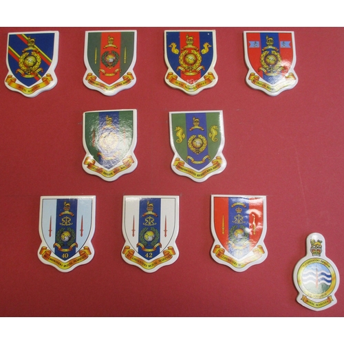 147 - Royal Marines collection mounted on 4 boards with:
1. Aircrew Wings (12) including bullion navy trai... 