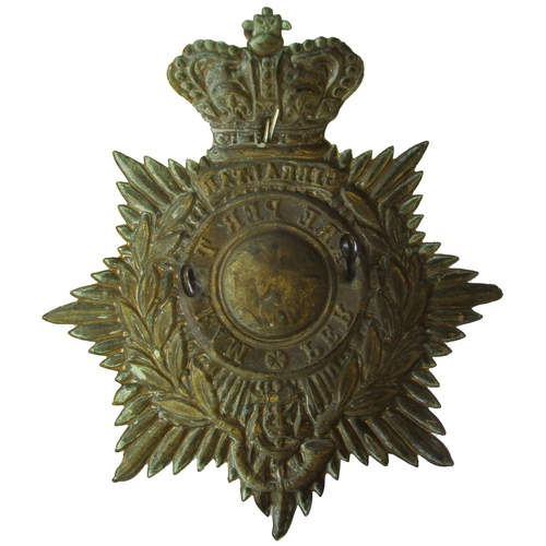 162 - Royal Marine Light Infantry Portsmouth Division QV OR's brass helmet plate, please note the feathers... 