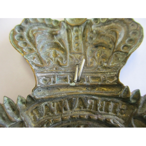 162 - Royal Marine Light Infantry Portsmouth Division QV OR's brass helmet plate, please note the feathers... 