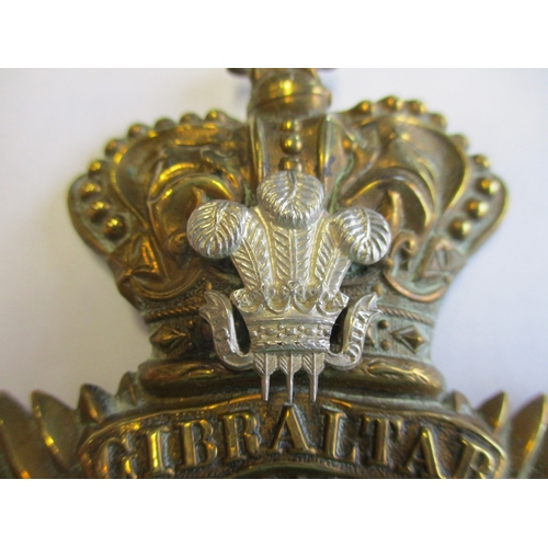 162 - Royal Marine Light Infantry Portsmouth Division QV OR's brass helmet plate, please note the feathers... 