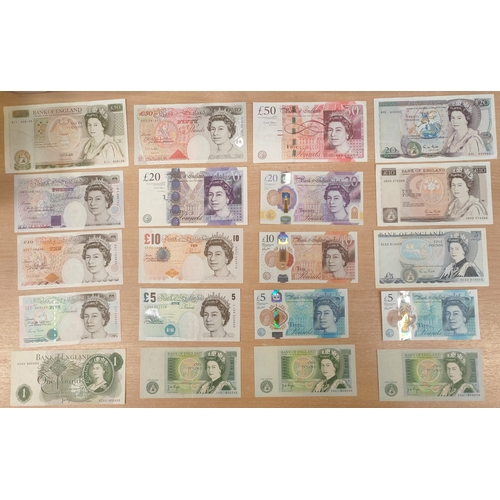 195 - Collection of banknotes generally very fine to excellent with £50 (3), £20 (4), £10 (4), £5 (5), £1 ... 