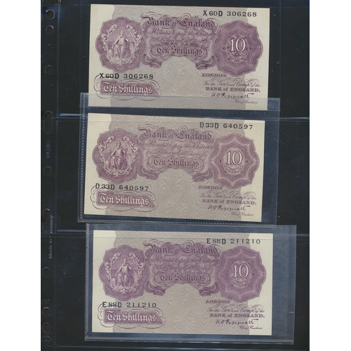 217 - K.O. Peppiatt. Collection of 10/- with 1940 A58D, B49D, C70D, D33D, E88D, H34D, K94D, N41D, X60D, Y9... 