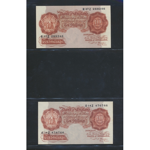 221 - P.S. Beale. Collection of 10/- with 1950 25C745011-12, 20D, D12Z, D38Z, E73Z, K18Z, K36Z, R37Z, 014Z... 