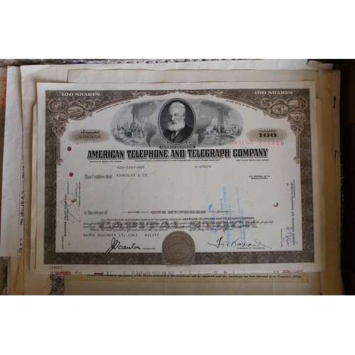 276 - Collection of various UK, European and USA stock and bond certificates, generally very fine or bette... 