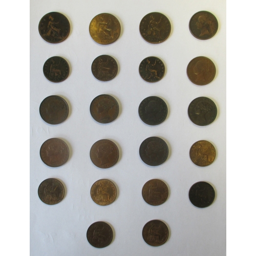 284 - Copper/ bronze collection including pennies 1841, 1847, 1851, 1853, 1854, 1855, 1858, 1891 full lust... 