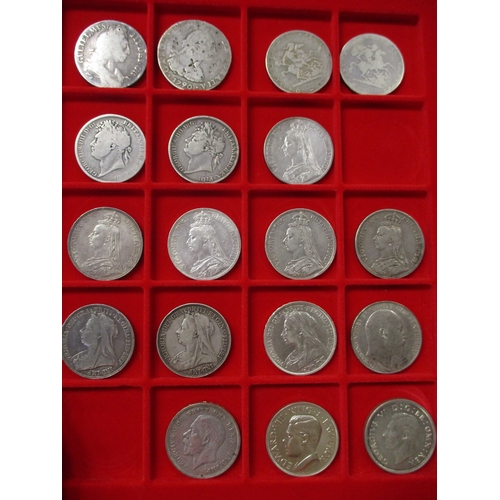 297 - Collection of crowns including 1696, 1819-1822, 1887-1891, 1894, 1897LXI, 1900LXIII, 1902, 1935, 193... 