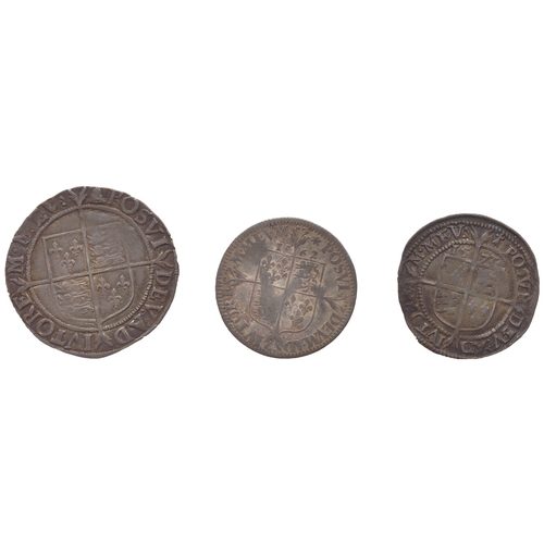 302 - Elizabeth I range generally fine with 1/- mm. bell, 6d 1577 mm. ermine and 6d milled 1562 mm. star. ... 