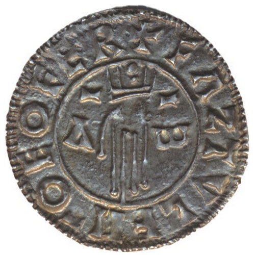 326 - Aethelred II. First Hand Type penny FAZTULFH OEOFER, bust right without sceptre, reverse Hand of Pro... 