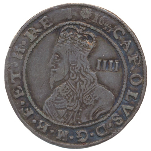 346 - Charles I. 1644 Exeter groat, mintmark rose, very fine. (S.3088) (See photo) (Y)