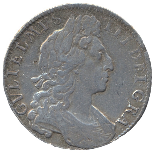 364 - 1701 half crown, plumes, D. TERTIO, good fine. (See photo) (Y)