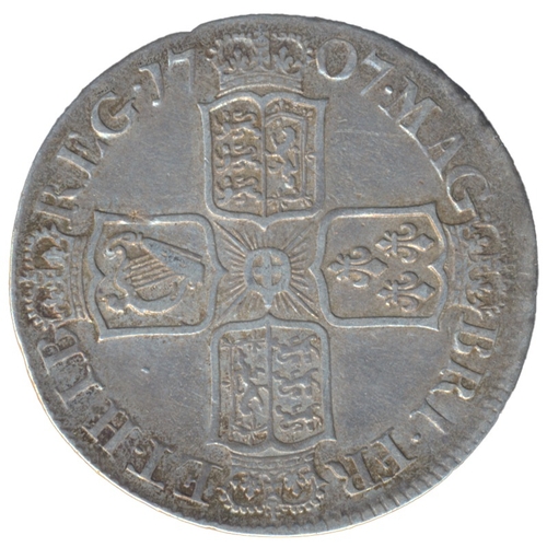 368 - 1707E half crown good fine. (See photo) (Y)