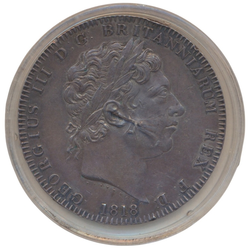 383 - 1818LVIII crown near extremely fine. (See photo) (Y)