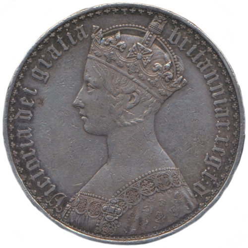 388 - 1847 Gothic crown, undecimo edge very fine to extremely fine encapsulated presented in Westminster w... 