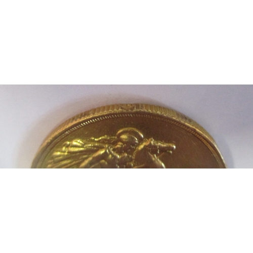 430 - Investment Gold lot - documents required. 1887 double sovereign, fine from a mount. (Y)