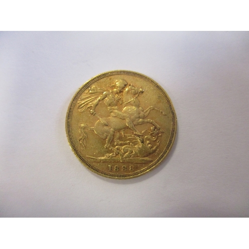 437 - Investment Gold lot - documents required. 1888M sovereign fine. (Y)