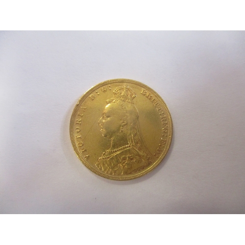 440 - Investment Gold lot - documents required. 1892 sovereign fine. (Y)