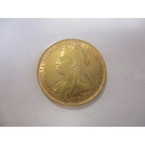 443 - Investment Gold lot - documents required. 1894 sovereign fine. (Y)