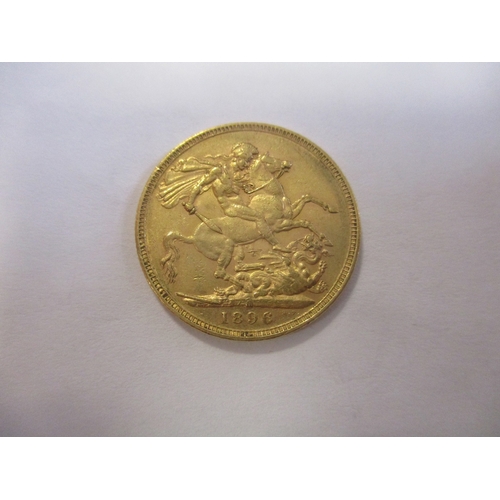 445 - Investment Gold lot - documents required. 1896M sovereign fine. (Y)