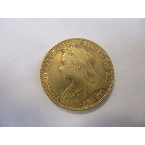 446 - Investment Gold lot - documents required. 1898M sovereign near very fine. (Y)