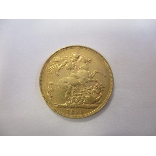 449 - Investment Gold lot - documents required. 1899 sovereign fine. (Y)