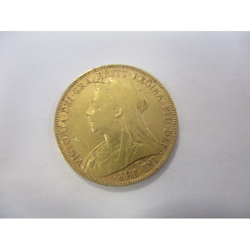 449 - Investment Gold lot - documents required. 1899 sovereign fine. (Y)