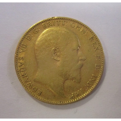 454 - Investment Gold lot - documents required. 1903P sovereign fine. (Y)