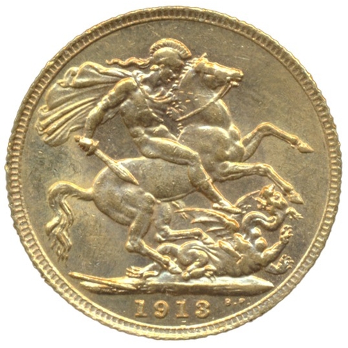 501 - Investment Gold Lot - documents required. 1913 sovereign extremely fine. (Y)