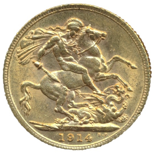 506 - Investment Gold Lot - documents required. 1914 sovereign very fine. (Y)