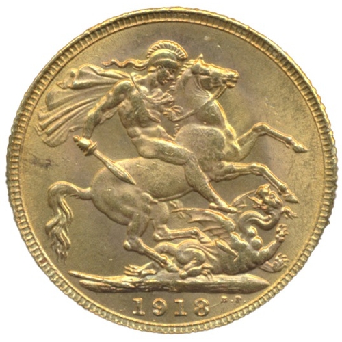 517 - Investment Gold Lot - documents required. 1918 sovereign very fine. (Y)